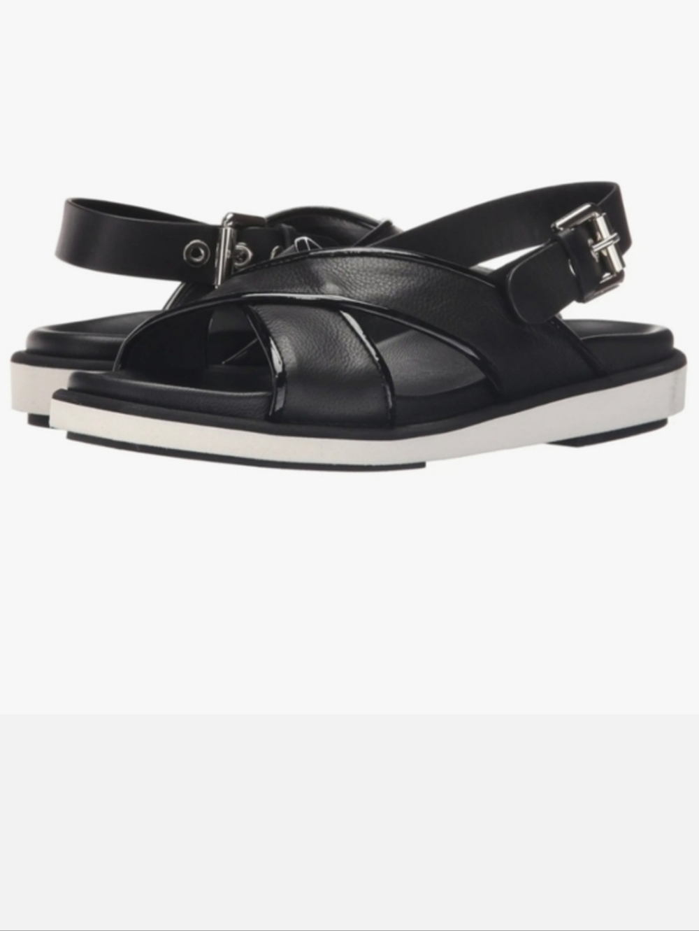 Aquatalia Crisscross Slingback Sandals, Black, 9.5, NWT 